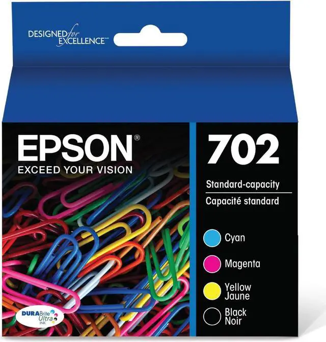 Alt view image 16 of 20 - Epson Durabrite Ultra 702 Ink Cartridge - Black Cyan Magenta Yellow