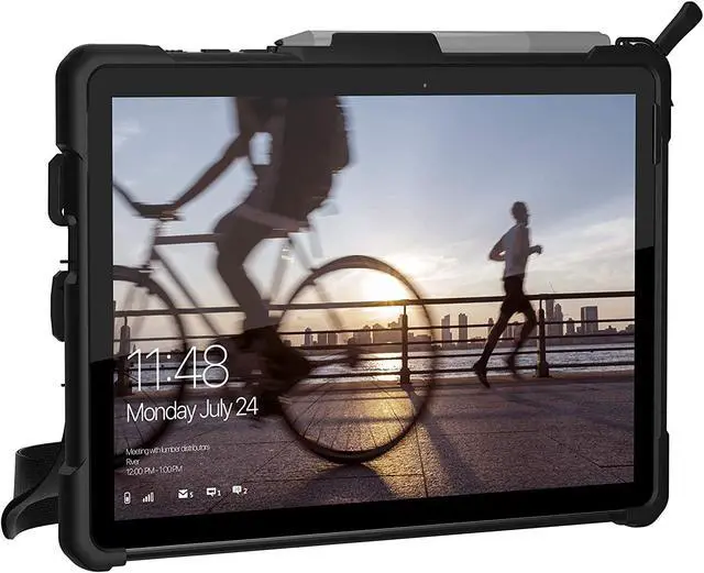 Alt view image 17 of 20 - UAG Designed for Microsoft Surface Go 4 / Surface Go 3 / Surface Go 2 / Surface Go Case 10.5" Plasma w/Hand Strap & Shoulder Strap Feather-Light Rugged Military Drop Tested Cover Ice