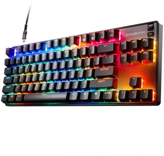 Alt view image 11 of 20 - SteelSeries New Apex 9 TKL – HotSwap Optical Mini Keyboard – TKL Esports Design – Optical Switches – RGB Customization – Aluminum Alloy Frame – Double Shot PBT Keycaps