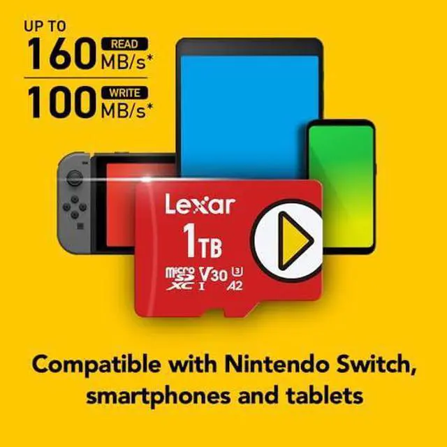 Alt view image 11 of 19 - Lexar PLAY 1TB microSDXC UHS-I-Card, Up To 150MB/s Read, Compatible-with Nintendo-Switch, Portable Gaming Devices, Smartphones and Tablets (LMSPLAY001T-BNNNU)