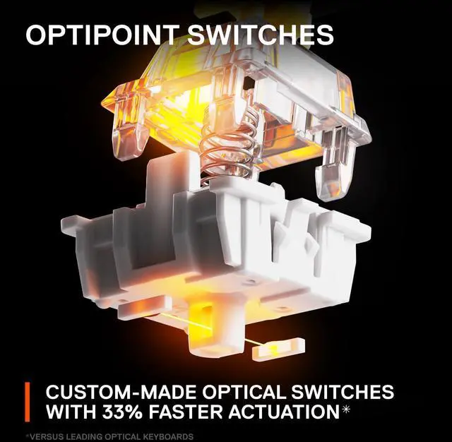 Alt view image 16 of 20 - SteelSeries New Apex 9 TKL – HotSwap Optical Mini Keyboard – TKL Esports Design – Optical Switches – RGB Customization – Aluminum Alloy Frame – Double Shot PBT Keycaps