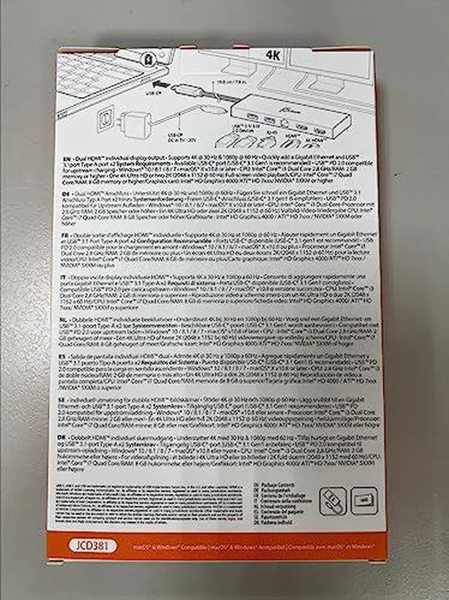 Alt view image 20 of 20 - j5create USB Type-C™ Dual HDMI Mini Dock-Ethernet/ USB 3.1 HUB / PD2.0