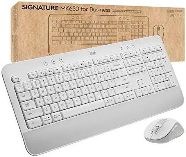 Alt view image 9 of 20 - Logitech Signature MK650 Combo for Business Wireless Mouse and Keyboard Off-White (920-011018)