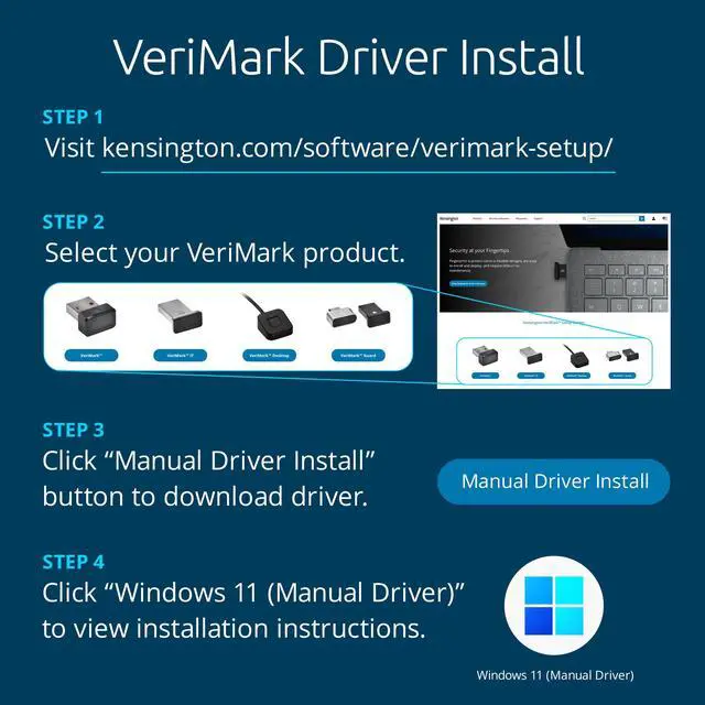 Alt view image 11 of 19 - Kensington VeriMark Desktop Fingerprint Key - Fingerprint reader - USB