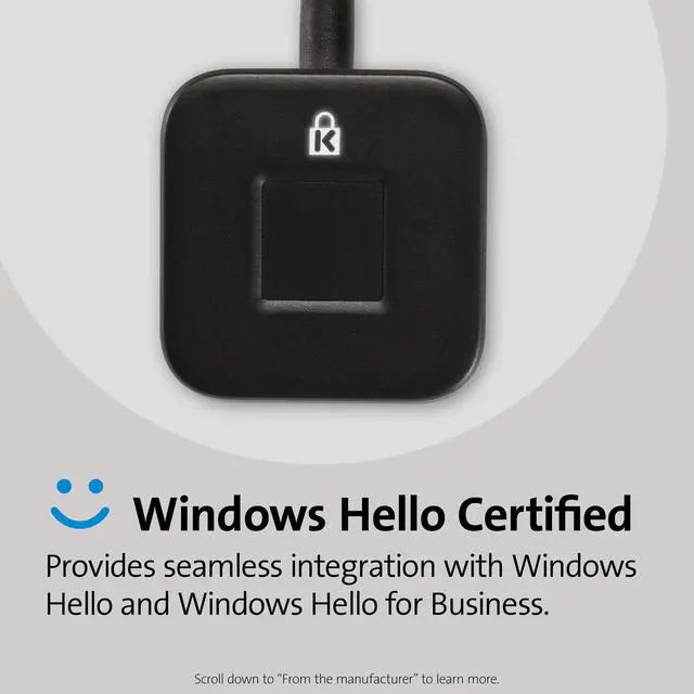 Alt view image 12 of 19 - Kensington VeriMark Desktop Fingerprint Key - Fingerprint reader - USB