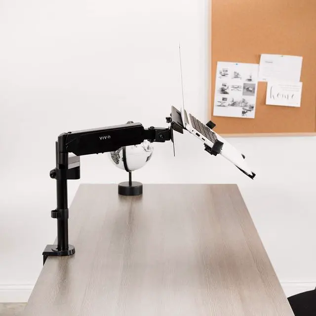 Alt view image 10 of 15 - VIVO 10" to 15.6" Single Laptop Stand Desk Mount, Adjustable Pneumatic Arm Notebook Holder (STAND-V101L)