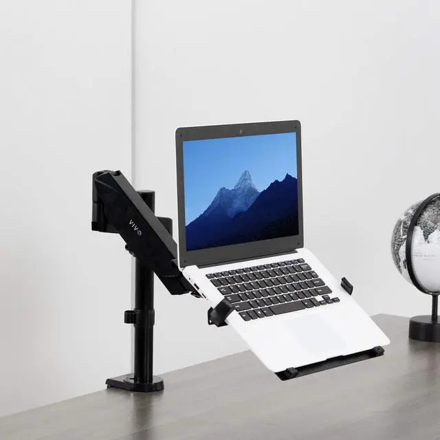Alt view image 9 of 15 - VIVO 10" to 15.6" Single Laptop Stand Desk Mount, Adjustable Pneumatic Arm Notebook Holder (STAND-V101L)