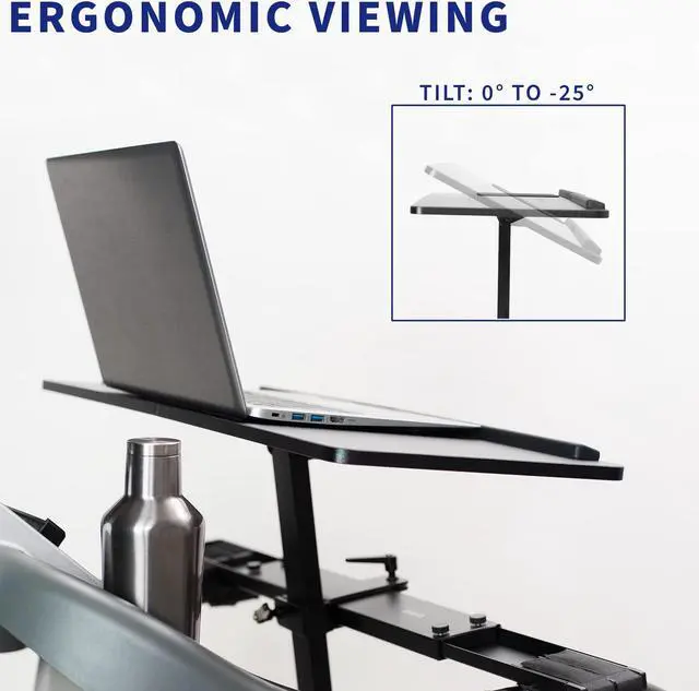Alt view image 9 of 15 - VIVO Height Adjustable Laptop Desk for Treadmills, Wooden Notebook Tray