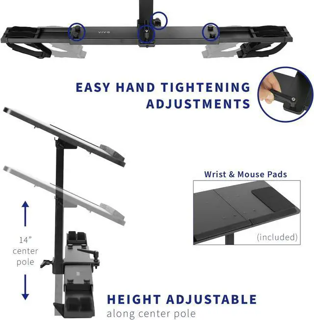 Alt view image 12 of 15 - VIVO Height Adjustable Laptop Desk for Treadmills, Wooden Notebook Tray