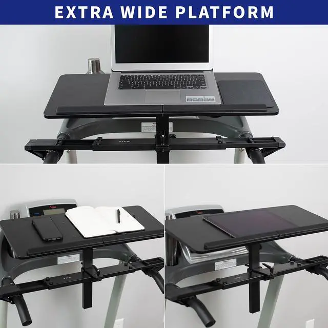 Alt view image 13 of 15 - VIVO Height Adjustable Laptop Desk for Treadmills, Wooden Notebook Tray