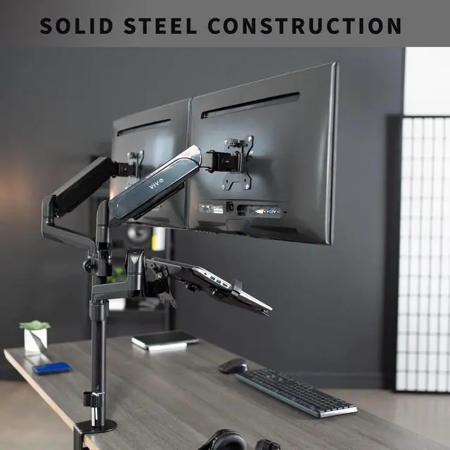 Alt view image 9 of 14 - VIVO Black Dual 17" to 32" Monitor and Laptop Pneumatic Arm Desk Mount