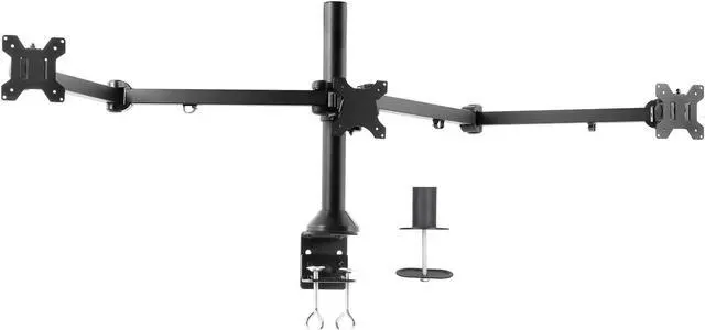 Alt view image 6 of 12 - VIVO Triple Computer Monitor Desk Mount, Heavy Duty Fully Adjustable Stand, Fits 3 Screens up to 32" (STAND-V103)