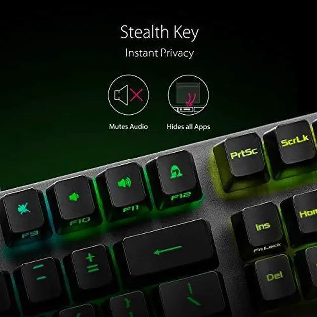 Alt view image 5 of 7 - ASUS Mechanical Gaming Keyboard - ROG Strix Scope RX | Red Optical Mechanical Switches | USB 2.0 Passthrough | 2X Wider Ctrl Key for Greater FPS Precision | Aura Sync, Armoury Crate RGB Lighting