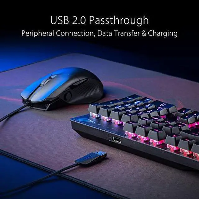 Alt view image 7 of 7 - ASUS Mechanical Gaming Keyboard - ROG Strix Scope RX | Red Optical Mechanical Switches | USB 2.0 Passthrough | 2X Wider Ctrl Key for Greater FPS Precision | Aura Sync, Armoury Crate RGB Lighting