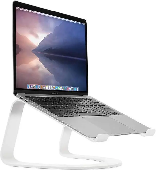 Alt view image 5 of 6 - twelve south curve for macbooks and laptops | ergonomic desktop cooling stand for home or office, white (special edition)