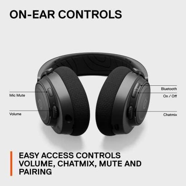 Alt view image 12 of 20 - SteelSeries Arctis Nova 7 Wireless Multi-Platform Gaming Headset — Neodymium Magnetic Drivers — 2.4GHz + Mixable Bluetooth — 38Hr USB-C Battery — ClearCast Gen2 AI Mic — PC, PS5, Switch, VR, Mobile