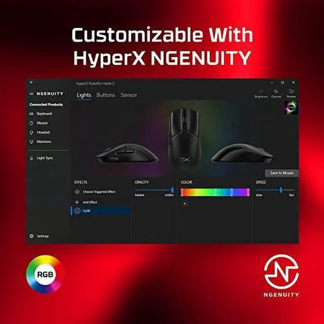 Alt view image 17 of 20 - HyperX Pulsefire Haste 2 Wired Gaming Mouse 6 Programmable Buttons RGB