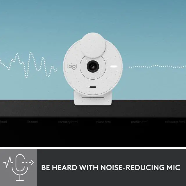 Alt view image 4 of 9 - Logitech Brio 300 Full HD Webcam with Privacy Shutter, Noise Reduction Microphone, USB-C, certified for Zoom, Microsoft Teams, Google Meet, Auto Light Correction, off White