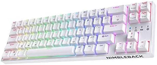 Alt view image 9 of 14 - LTC NB681 Nimbleback Wired 65% Mechanical Keyboard, RGB Backlit Ultra-Compact 68 Keys Gaming Keyboard w/ Hot-Swappable Switch and Stand-Alone Arrow/Control Keys (Hot Swappable  Brown Switch White)
