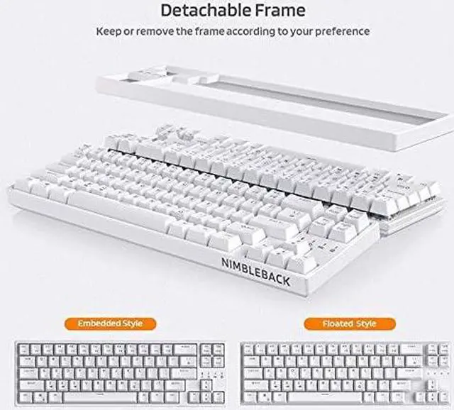 Alt view image 13 of 14 - LTC NB681 Nimbleback Wired 65% Mechanical Keyboard, RGB Backlit Ultra-Compact 68 Keys Gaming Keyboard w/ Hot-Swappable Switch and Stand-Alone Arrow/Control Keys (Hot Swappable  Brown Switch White)