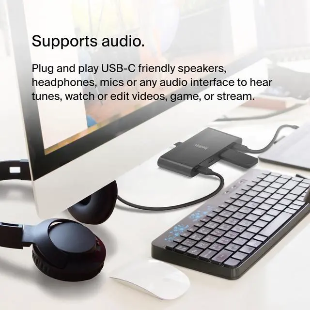 Alt view image 5 of 15 - Belkin Connect USB-C to 4-Port USB-C Hub, Multiport Adapter Dongle with 4 USB-C 3.2 Gen2 Ports & 100W PD with Max 10Gbps High Speed Data Transfer for Mac, Windows, and Chrome devices with a USB-C port