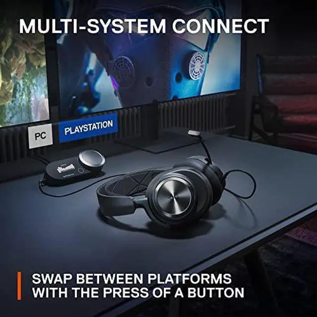Alt view image 13 of 14 - SteelSeries Arctis Nova ProMulti-System Gaming Headset - Premium Hi-Fi Drivers - Hi-Res Audio - 360° Spatial Audio - GameDAC Gen 2 - ESS Sabre Quad-DAC - Stealth Retractable Mic - PC, PS5, PS4, Switch