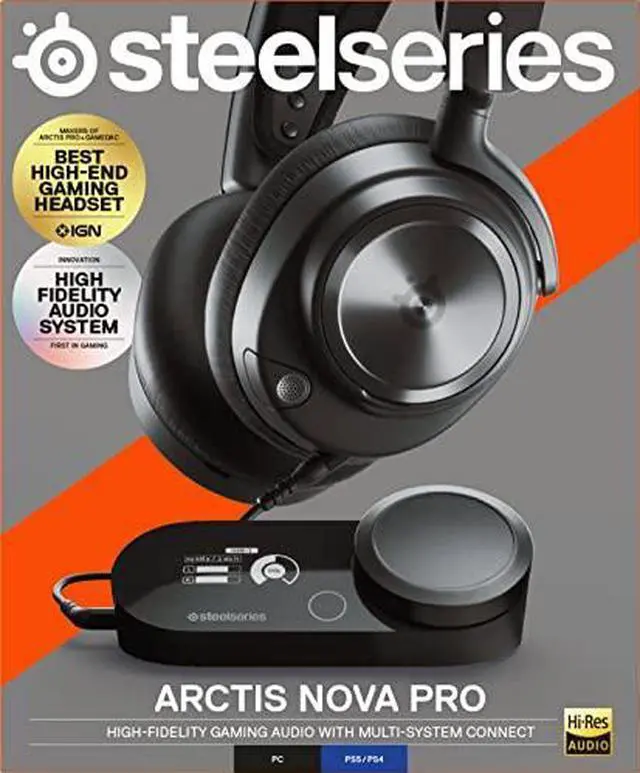 Alt view image 10 of 14 - SteelSeries Arctis Nova ProMulti-System Gaming Headset - Premium Hi-Fi Drivers - Hi-Res Audio - 360° Spatial Audio - GameDAC Gen 2 - ESS Sabre Quad-DAC - Stealth Retractable Mic - PC, PS5, PS4, Switch