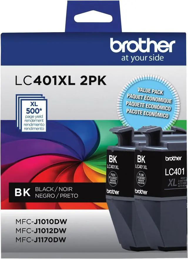 Alt view image 8 of 14 - Brother LC401 Black High Yield Ink Cartridge 2/Pack (LC401XL2PKS)