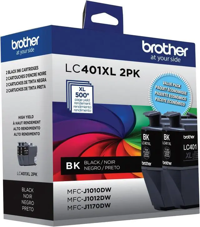 Alt view image 10 of 14 - Brother LC401 Black High Yield Ink Cartridge 2/Pack (LC401XL2PKS)