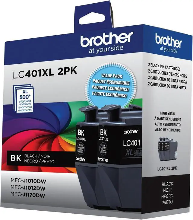 Alt view image 11 of 14 - Brother LC401 Black High Yield Ink Cartridge 2/Pack (LC401XL2PKS)
