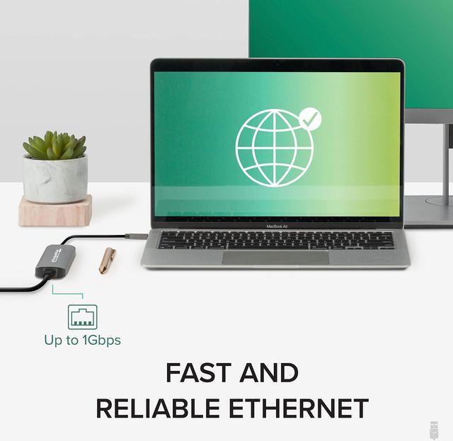 Alt view image 19 of 20 - Plugable 7-in-1 USB C Hub Multiport Adapter with Ethernet - Compatible with Mac, Windows, Chromebook, Dell XPS and Thunderbolt 3 (100W Charging, Gigabit Ethernet, 4K HDMI, 2x USB, SD/microSD)