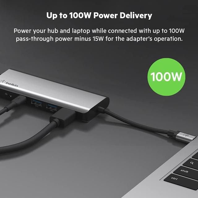 Alt view image 12 of 20 - Belkin CONNECT USB-C 7-in-1 Multiport Hub Adapter PVC003btSGY