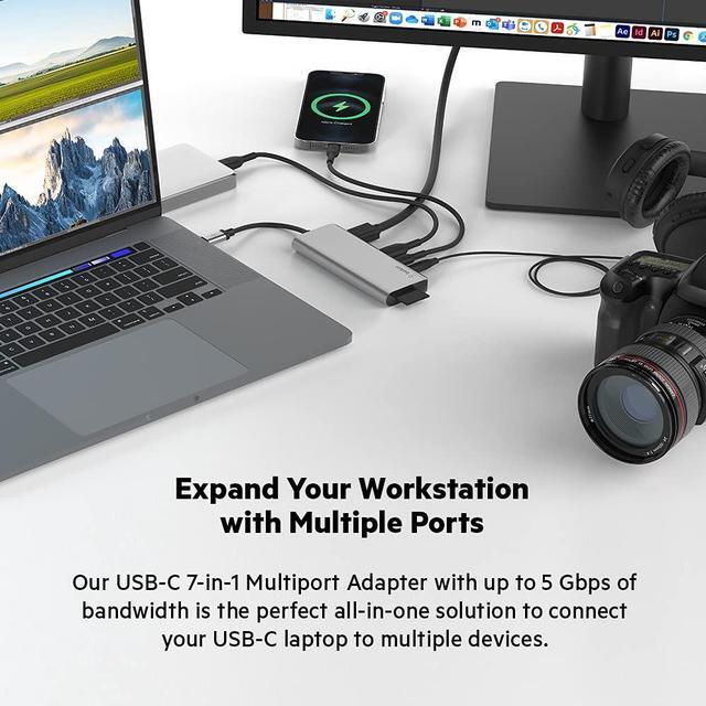 Alt view image 11 of 20 - Belkin CONNECT USB-C 7-in-1 Multiport Hub Adapter PVC003btSGY