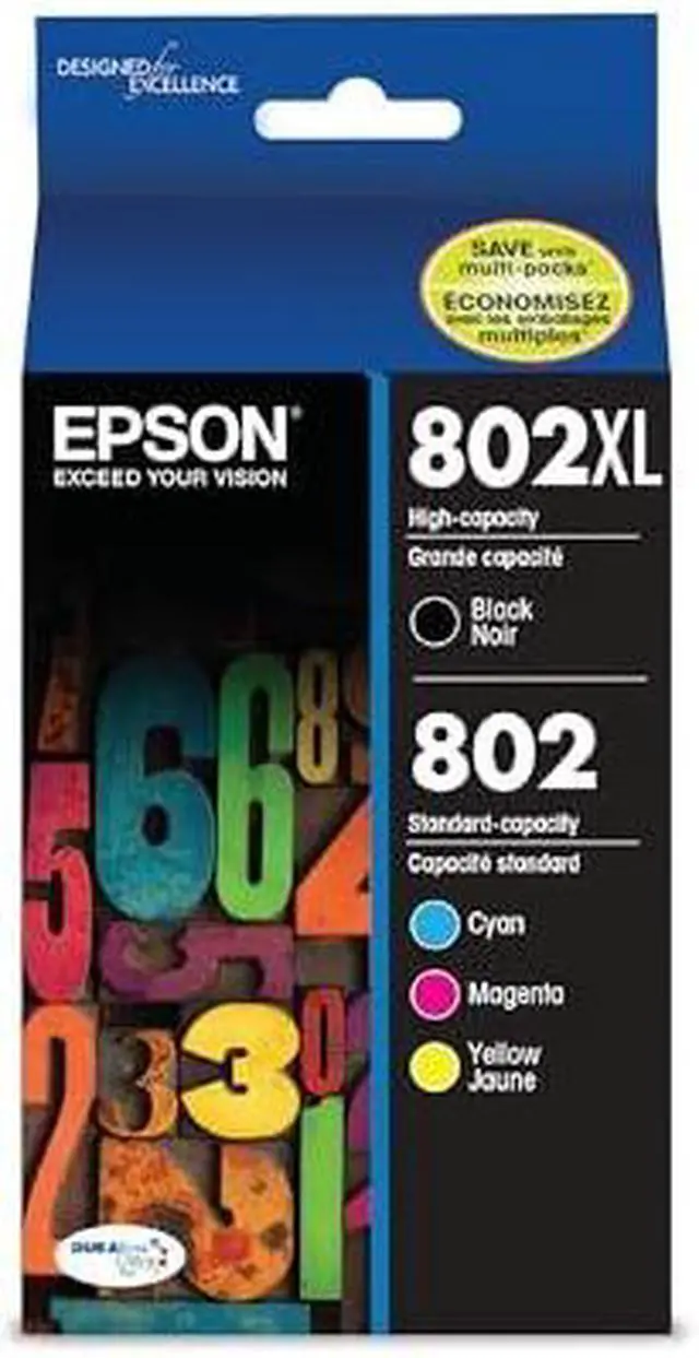 Alt view image 9 of 14 - Epson DURABrite Ultra 802XL Original Ink Cartridge Combo Pack - B/C/M/Y