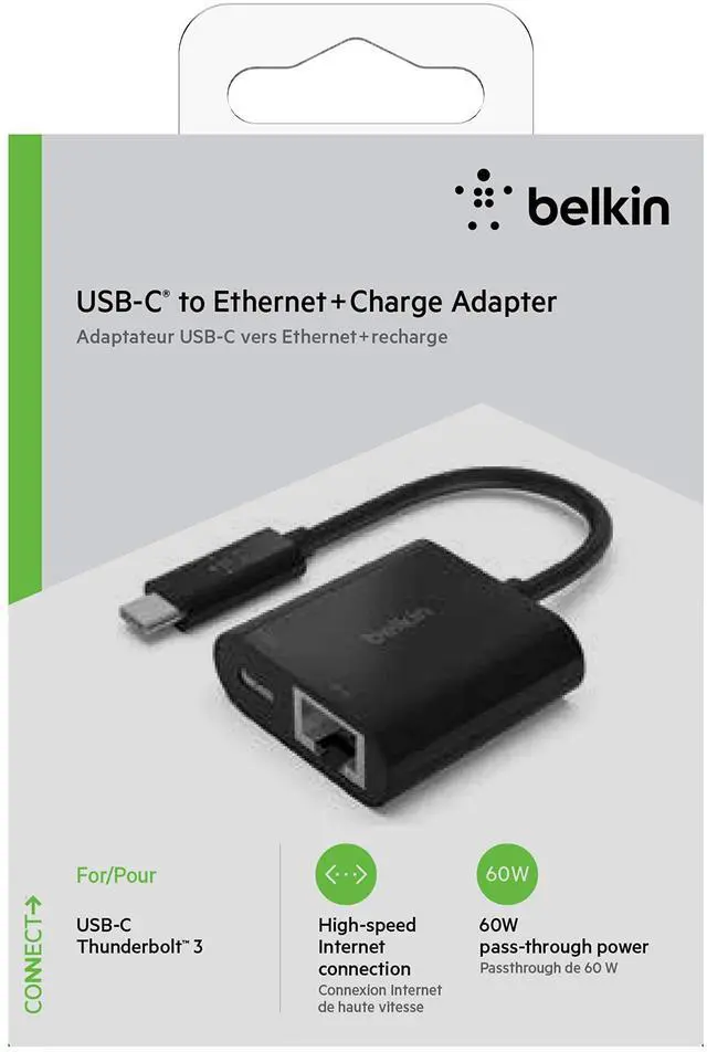 Alt view image 13 of 17 - Belkin - USB-C Network Adapter - Black (INC001BTBK)