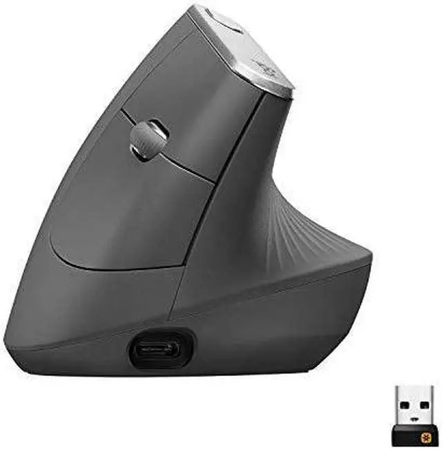 Alt view image 8 of 18 - Logitech MX Vertical Advanced Ergonomic Wireless Bluetooth Mouse - Black