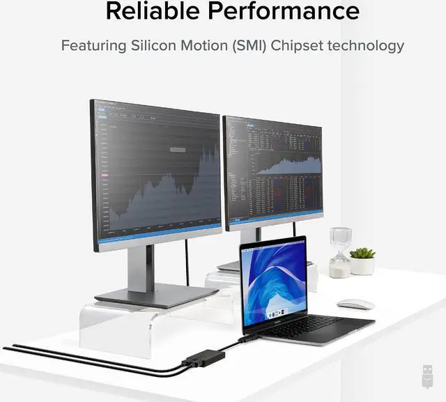 Alt view image 16 of 19 - Plugable USB 3.0 or USB C to HDMI Adapter for Dual Monitors, Universal Video Graphics Adapter for Mac and Windows, Thunderbolt, USB 3.0 or USB-C
