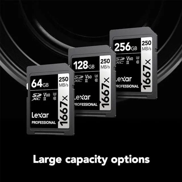 Alt view image 7 of 10 - Lexar Professional 1667x 256GB SDXC UHS-II/U3 Card (LSD256CBNA1667)