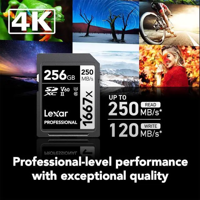 Alt view image 9 of 10 - Lexar Professional 1667x 256GB SDXC UHS-II/U3 Card (LSD256CBNA1667)