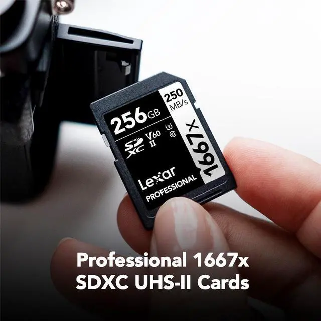Alt view image 10 of 10 - Lexar Professional 1667x 256GB SDXC UHS-II/U3 Card (LSD256CBNA1667)