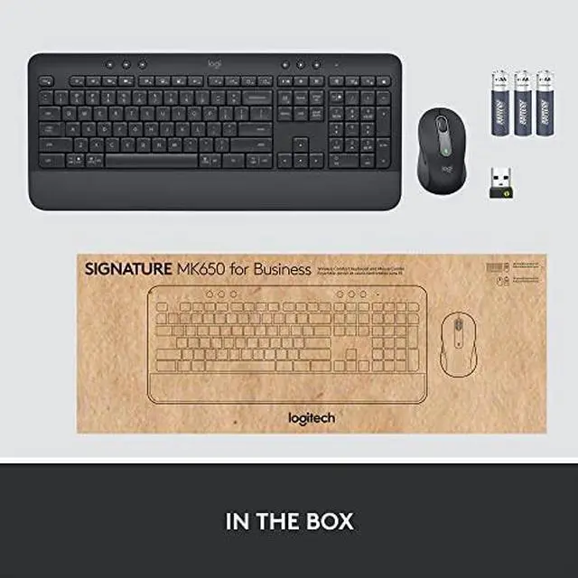 Alt view image 8 of 13 - Logitech Signature MK650 Combo for Business Wireless Mouse and Keyboard Graphite (920-010909)