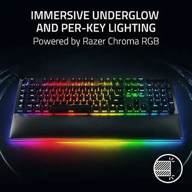 Alt view image 6 of 7 - Razer BlackWidow V4 Pro Wired Mechanical Gaming Keyboard - Yellow Switches (Linear & Silent), Doubleshot ABS Keycaps, Command Dial, Chroma RGB, Magnetic Wrist Rest, Snap Tap