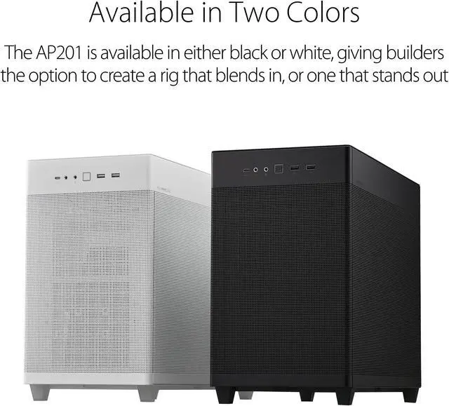 Alt view image 13 of 17 - ASUS AP201 Type-C Airflow-focused Micro-ATX,Mini-ITX Computer Case, Support 360/280 Liquid Cooling White