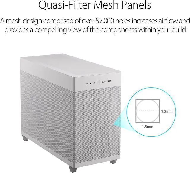 Alt view image 17 of 17 - ASUS AP201 Type-C Airflow-focused Micro-ATX,Mini-ITX Computer Case, Support 360/280 Liquid Cooling White