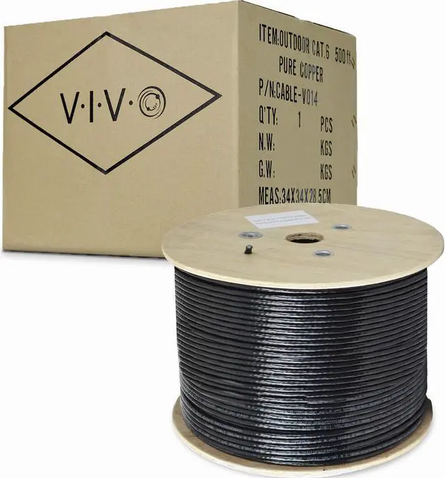 Alt view image 6 of 9 - VIVO 500ft Cat6 Pure Copper LAN Cable Wire 500 ft Waterproof Outdoor Burial