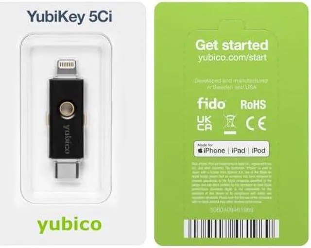 Alt view image 10 of 13 - Yubico YubiKey 5Ci - Two factor authentication security key -  USB-C / Lightning