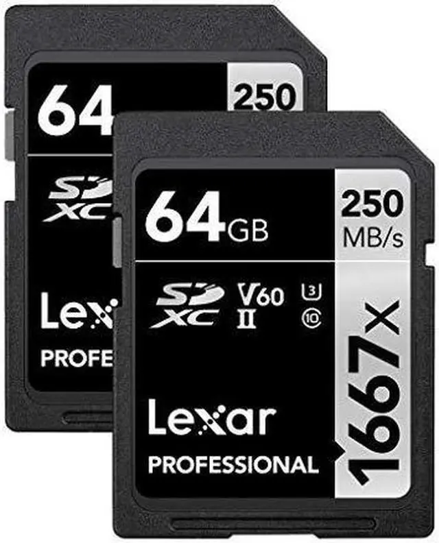 Alt view image 8 of 14 - Lexar SILVER Series Professional 1667x 64GB UHS-II SDXC Memory Card, 2-Pack