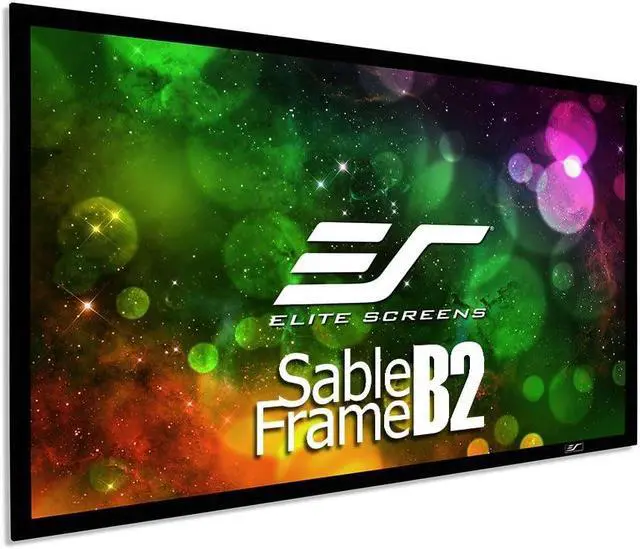 Alt view image 2 of 14 - elite screens sable frame b2, 100inch diag. 16:9, active 3d 4k / 8k ultra hd fixed frame home theater projection projector screen with kit, sb100wh2