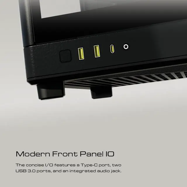 Alt view image 10 of 15 - Gamdias NESO P1, Black, Panoramic Tempered Glass ATX, Dual Chamber, Trapezoid Shaped