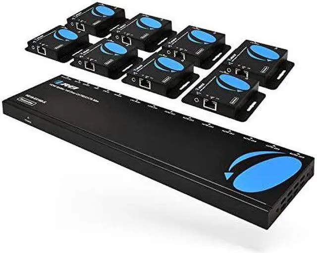 Alt view image 8 of 14 - OREI 1x8 HDMI Extender Splitter Multiple Over Single Cable CAT6/7 1080P With IR Remote EDID Management - Up to 165 Ft - Loop Out - Low Latency - Full Support